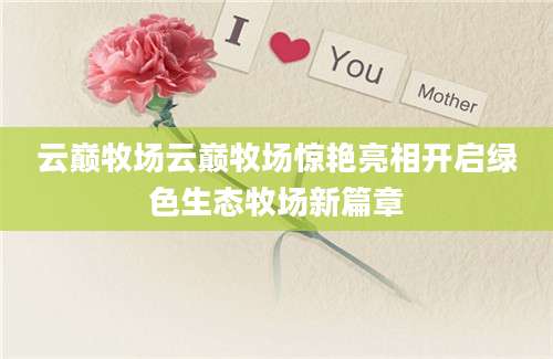 云巅牧场云巅牧场惊艳亮相开启绿色生态牧场新篇章