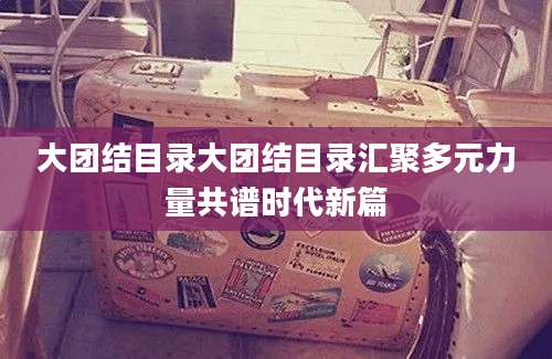 大团结目录大团结目录汇聚多元力量共谱时代新篇