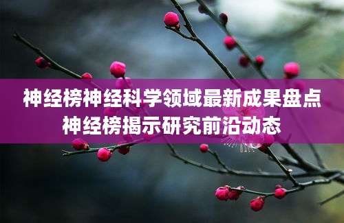 神经榜神经科学领域最新成果盘点神经榜揭示研究前沿动态