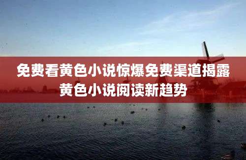 免费看黄色小说惊爆免费渠道揭露黄色小说阅读新趋势