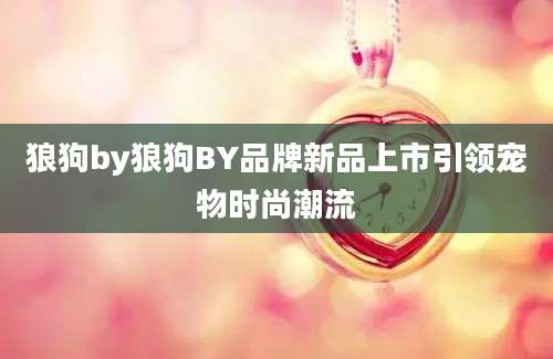 狼狗by狼狗BY品牌新品上市引领宠物时尚潮流