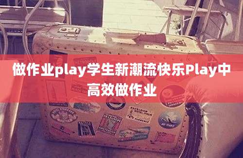 做作业play学生新潮流快乐Play中高效做作业