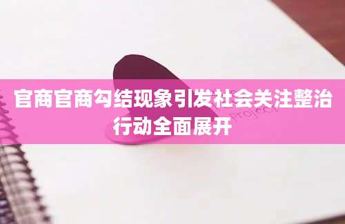 官商官商勾结现象引发社会关注整治行动全面展开
