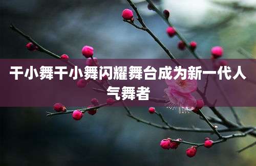 干小舞干小舞闪耀舞台成为新一代人气舞者