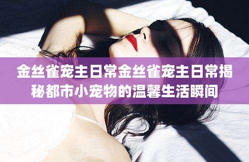 金丝雀宠主日常金丝雀宠主日常揭秘都市小宠物的温馨生活瞬间