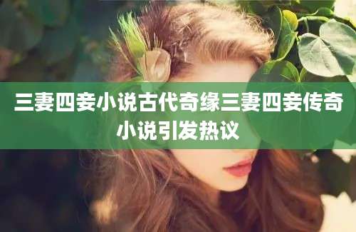 三妻四妾小说古代奇缘三妻四妾传奇小说引发热议