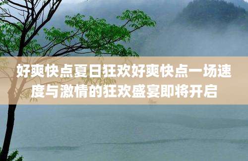好爽快点夏日狂欢好爽快点一场速度与激情的狂欢盛宴即将开启