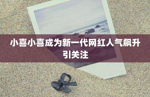 小喜小喜成为新一代网红人气飙升引关注