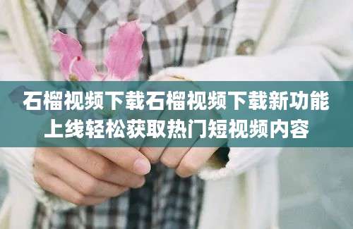 石榴视频下载石榴视频下载新功能上线轻松获取热门短视频内容