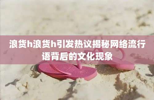 浪货h浪货h引发热议揭秘网络流行语背后的文化现象