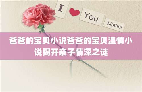 爸爸的宝贝小说爸爸的宝贝温情小说揭开亲子情深之谜