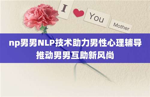 np男男NLP技术助力男性心理辅导推动男男互助新风尚
