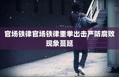 官场铁律官场铁律重拳出击严防腐败现象蔓延