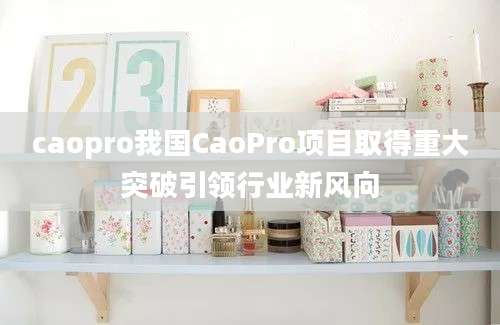 caopro我国CaoPro项目取得重大突破引领行业新风向