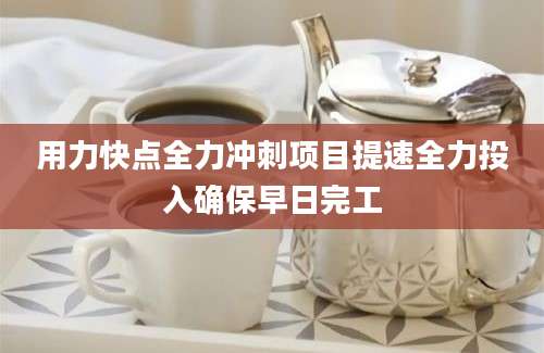 用力快点全力冲刺项目提速全力投入确保早日完工