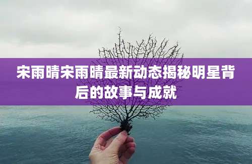 宋雨晴宋雨晴最新动态揭秘明星背后的故事与成就