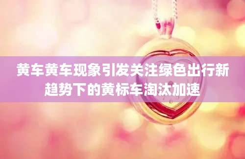 黄车黄车现象引发关注绿色出行新趋势下的黄标车淘汰加速