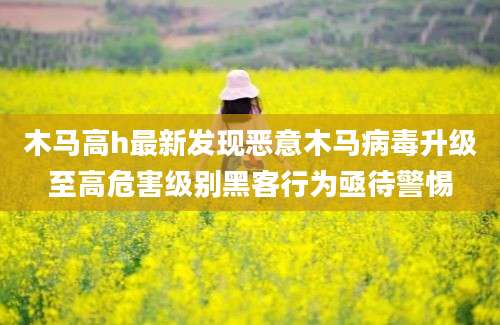 木马高h最新发现恶意木马病毒升级至高危害级别黑客行为亟待警惕