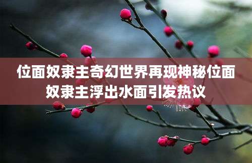位面奴隶主奇幻世界再现神秘位面奴隶主浮出水面引发热议