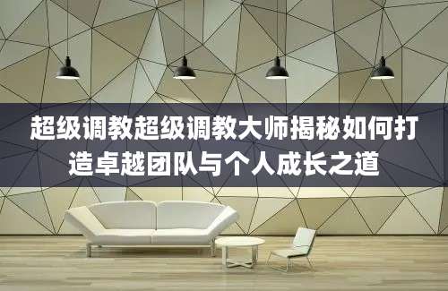 超级调教超级调教大师揭秘如何打造卓越团队与个人成长之道