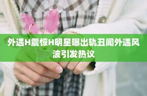 外遇H震惊H明星曝出轨丑闻外遇风波引发热议