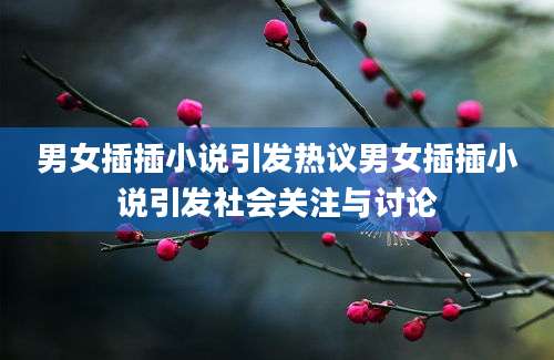 男女插插小说引发热议男女插插小说引发社会关注与讨论