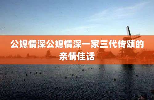 公媳情深公媳情深一家三代传颂的亲情佳话