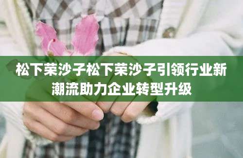松下荣沙子松下荣沙子引领行业新潮流助力企业转型升级