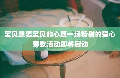 宝贝想要宝贝的心愿一场特别的爱心筹款活动即将启动