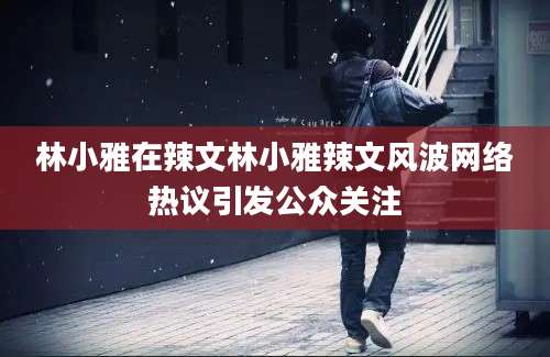 林小雅在辣文林小雅辣文风波网络热议引发公众关注