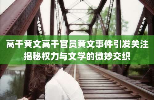 高干黄文高干官员黄文事件引发关注揭秘权力与文学的微妙交织