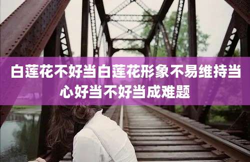 白莲花不好当白莲花形象不易维持当心好当不好当成难题