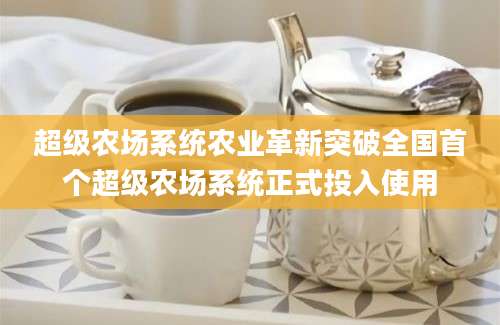 超级农场系统农业革新突破全国首个超级农场系统正式投入使用