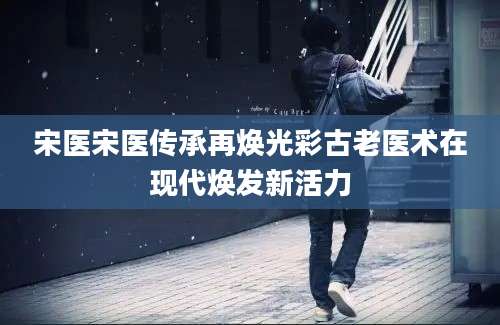 宋医宋医传承再焕光彩古老医术在现代焕发新活力