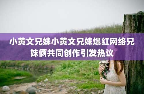 小黄文兄妹小黄文兄妹爆红网络兄妹俩共同创作引发热议