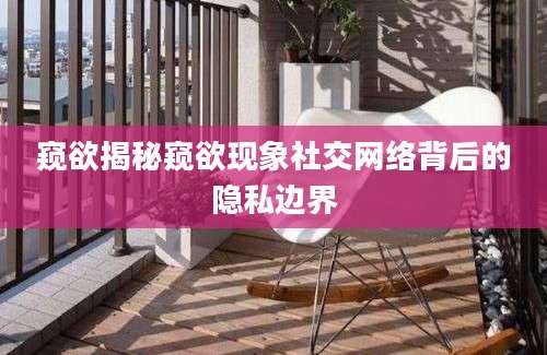 窥欲揭秘窥欲现象社交网络背后的隐私边界
