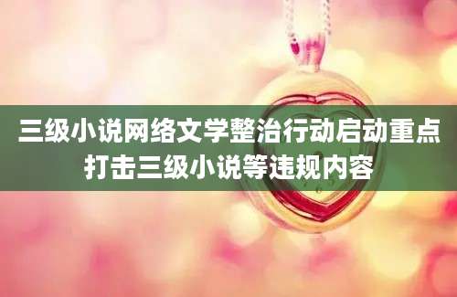 三级小说网络文学整治行动启动重点打击三级小说等违规内容