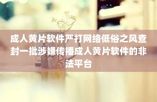 成人黄片软件严打网络低俗之风查封一批涉嫌传播成人黄片软件的非法平台