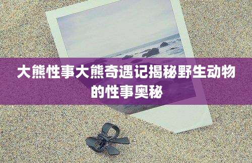 大熊性事大熊奇遇记揭秘野生动物的性事奥秘