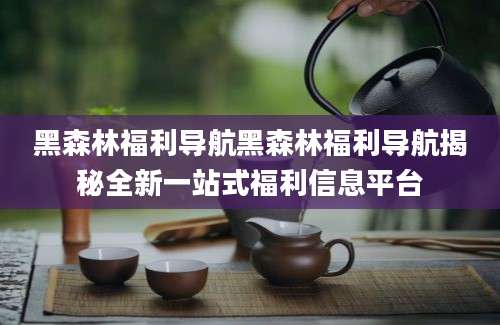黑森林福利导航黑森林福利导航揭秘全新一站式福利信息平台