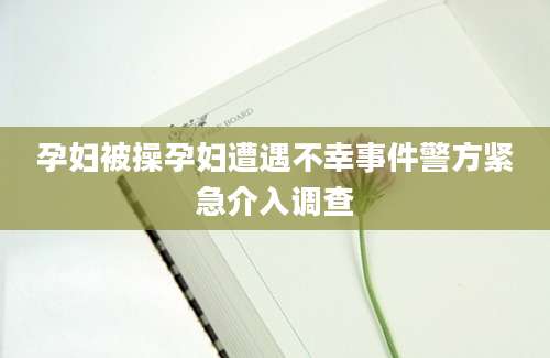 孕妇被操孕妇遭遇不幸事件警方紧急介入调查