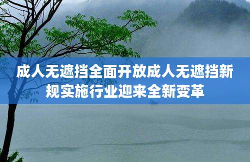 成人无遮挡全面开放成人无遮挡新规实施行业迎来全新变革