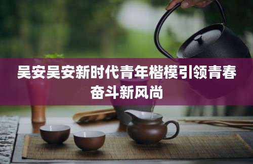 吴安吴安新时代青年楷模引领青春奋斗新风尚