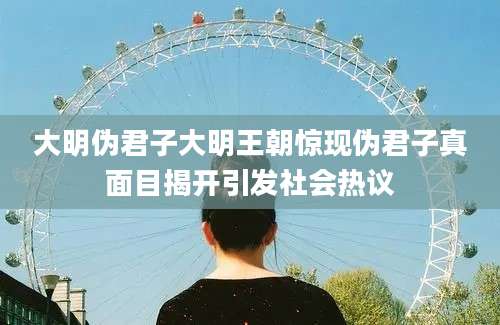 大明伪君子大明王朝惊现伪君子真面目揭开引发社会热议