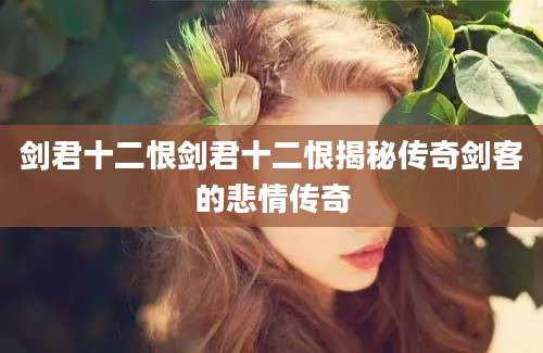 剑君十二恨剑君十二恨揭秘传奇剑客的悲情传奇