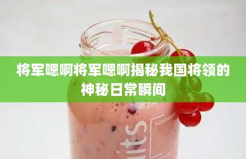 将军嗯啊将军嗯啊揭秘我国将领的神秘日常瞬间