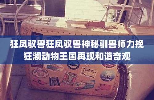 狂凤驭兽狂凤驭兽神秘驯兽师力挽狂澜动物王国再现和谐奇观