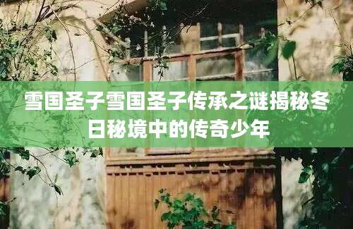 雪国圣子雪国圣子传承之谜揭秘冬日秘境中的传奇少年
