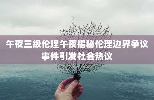 午夜三级伦理午夜揭秘伦理边界争议事件引发社会热议