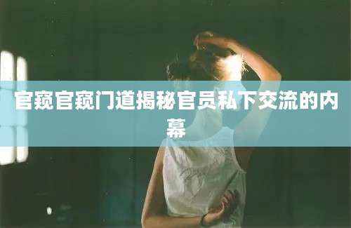 官窥官窥门道揭秘官员私下交流的内幕